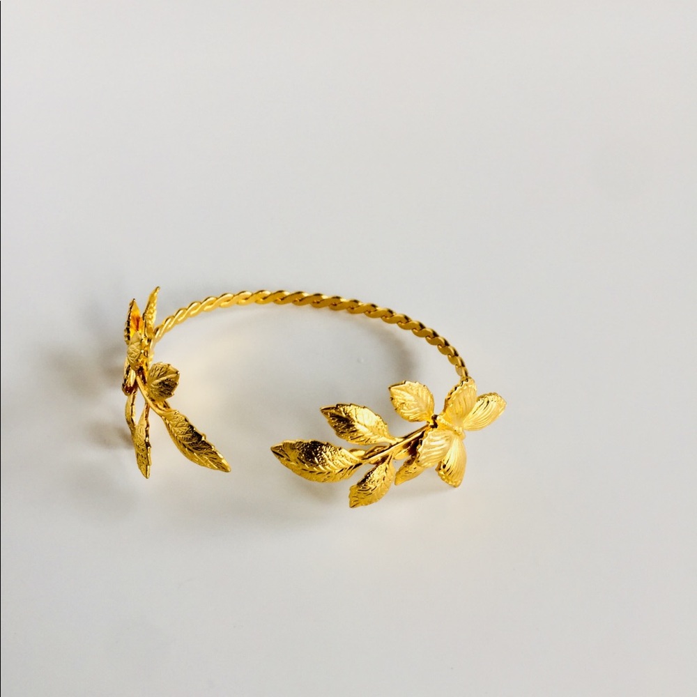 24kg Plated Nature Inspired Butterfly Leaf Cuff - Picture 2 of 4